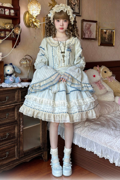 アクアドールロリータドレス+ヘアバンド+リボン