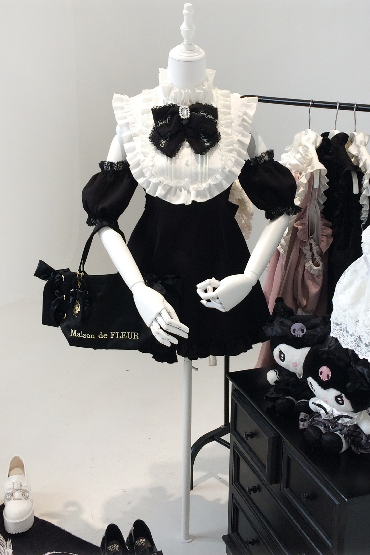 ローズプリンセスオフショルダーフリルリボントップス