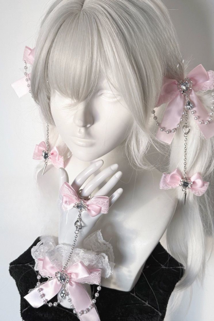 リボンラインストーンチェーンレースハンドスリーブバックチェーン