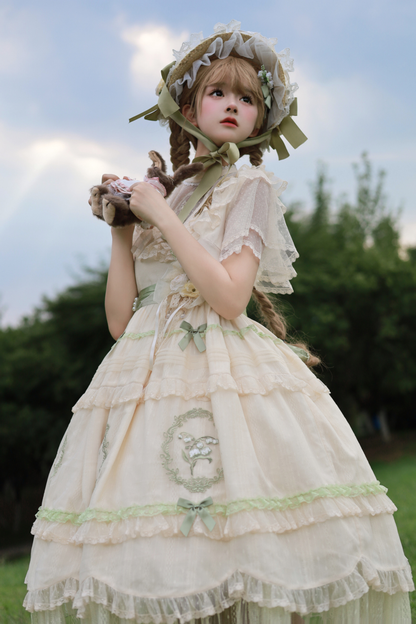 Lily Forest Ever Dress + Flower + Flat Cap + Clip