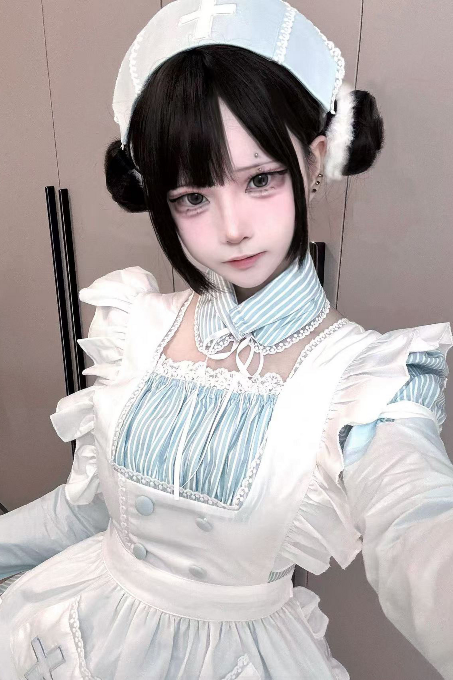 Angel Aqua Maid Apron Dress + Nurse Hat