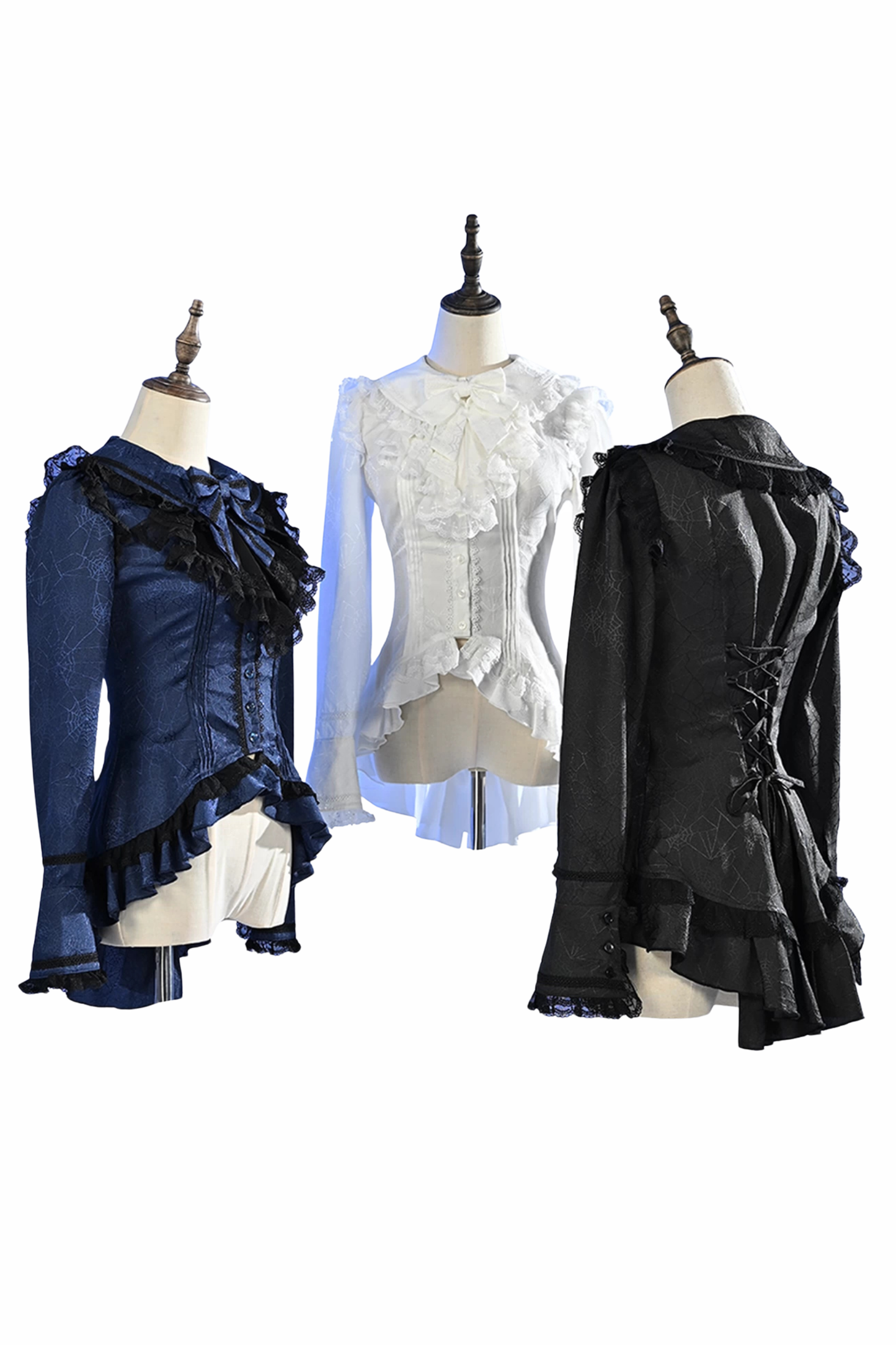 Spider Web Gothic Lace Ribbon Shirt