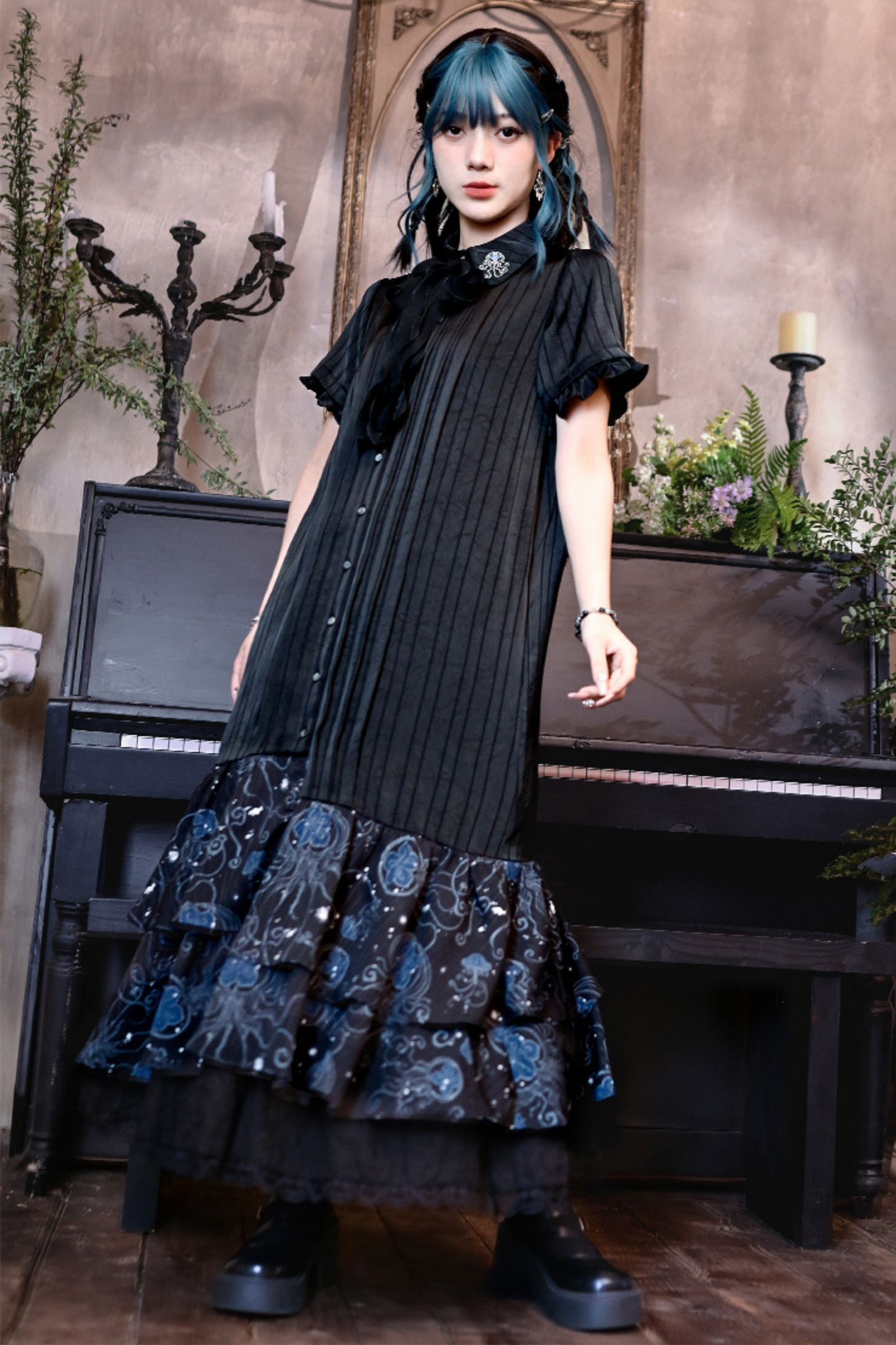 Blue Tears Fishtail Shirt Dress