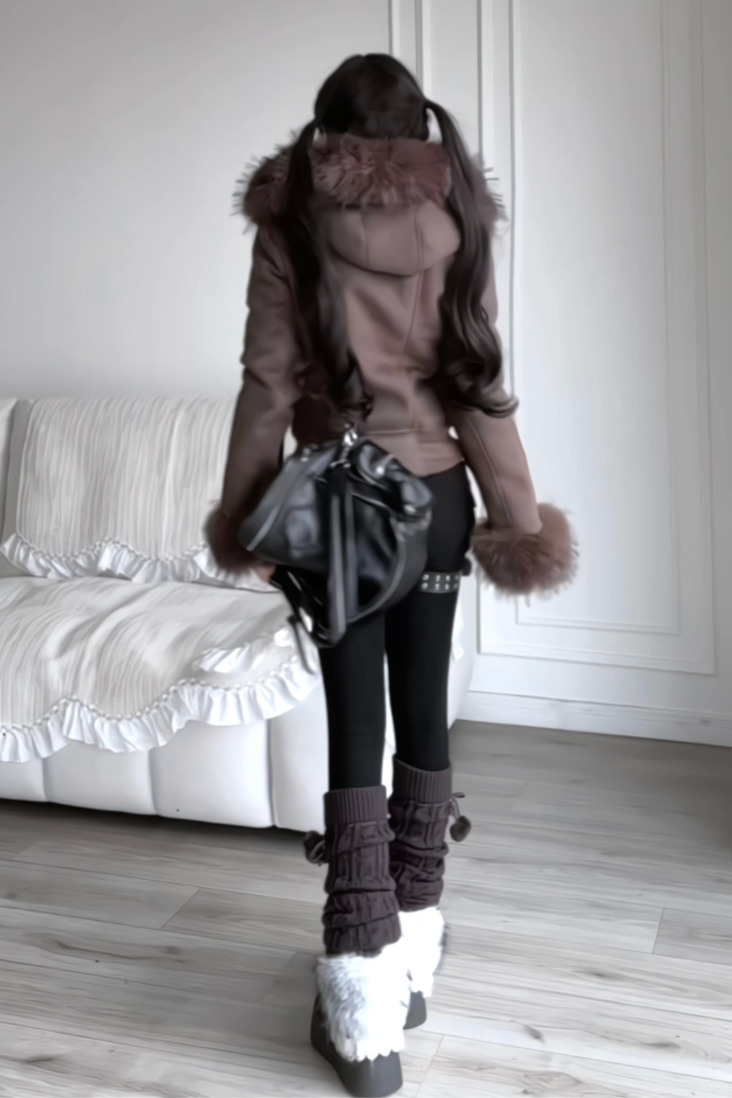 Y2K Fur Hooded Jacket