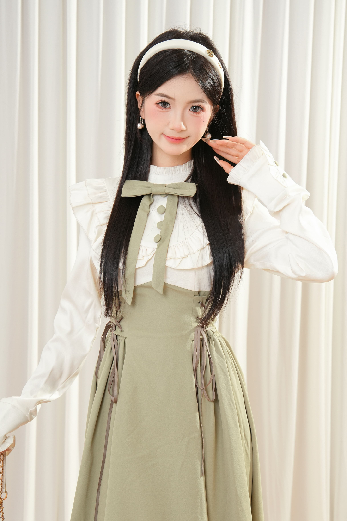 엘레강스 배색 프렌치 레트로 원피스