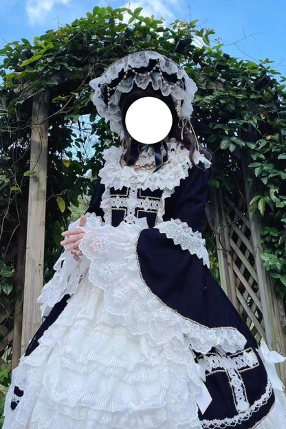 ゴシックドールレースドレス+ボンネット