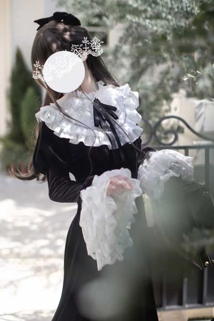 Gothic Velvet Black Elegant Mermaid Dress