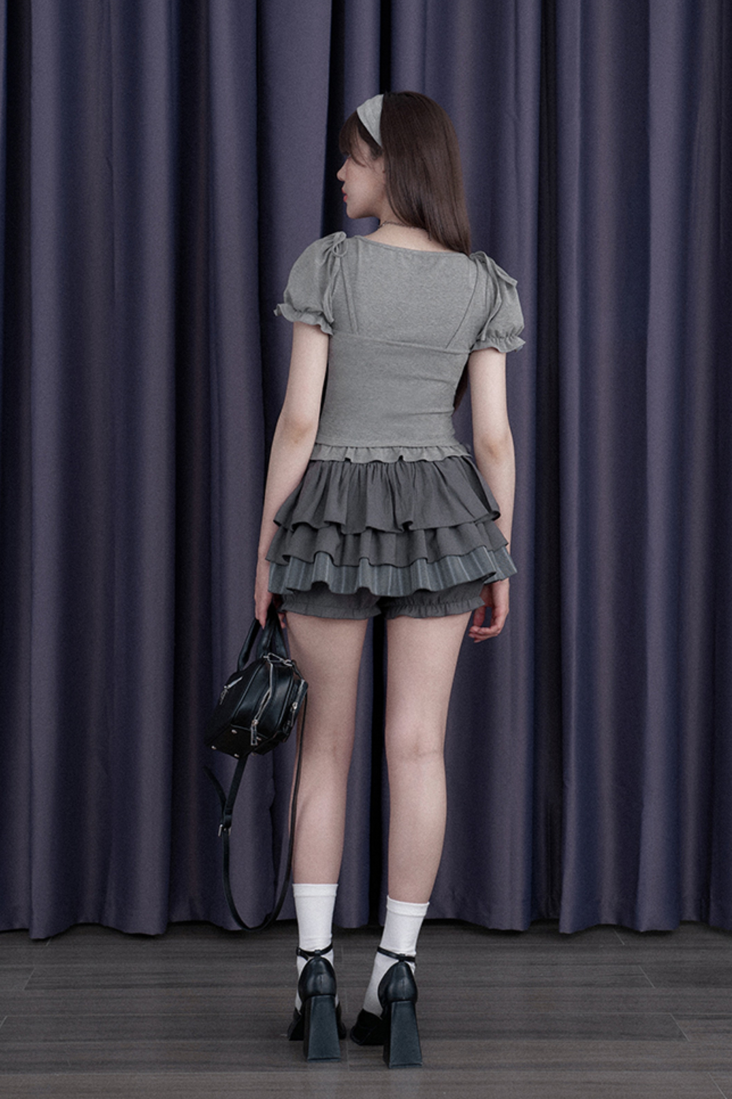 ピュアバブルリボンスリーブトップス