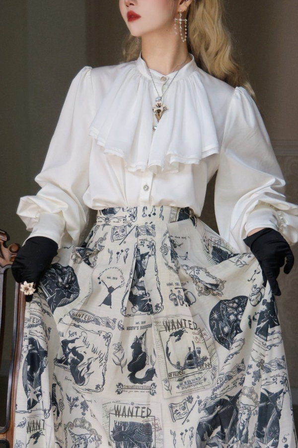 Elegant Satin Puff Sleeve Blouse