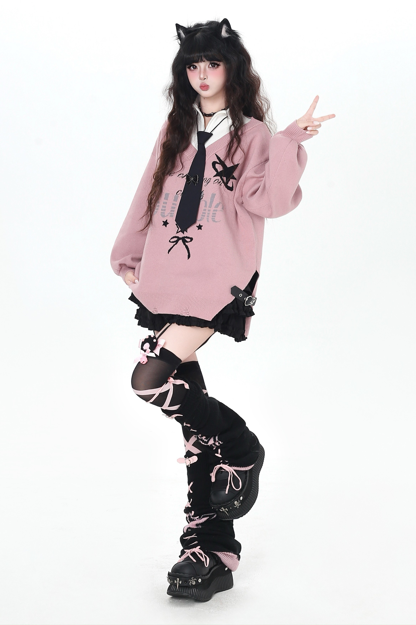 ハートビートカレッジルーズニット