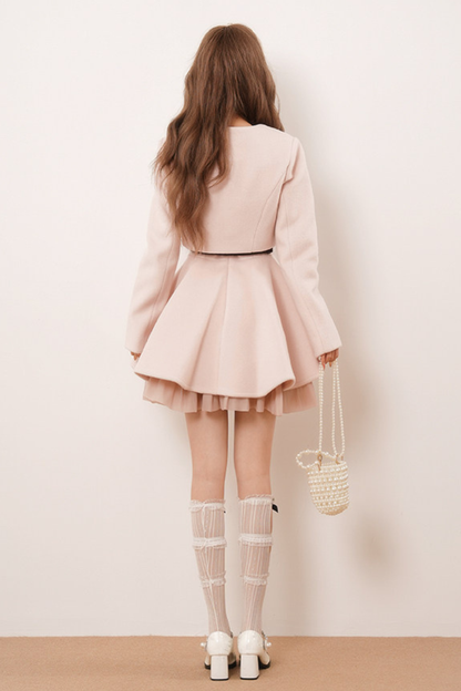 スイートパウダーショートジャケット+フレアドレス