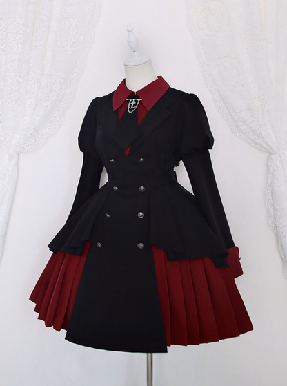 [Reserved product] Gothic Alice docking dress with cross motif tie