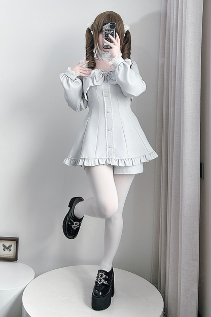 地雷フレアフェイクツーピースワンピース