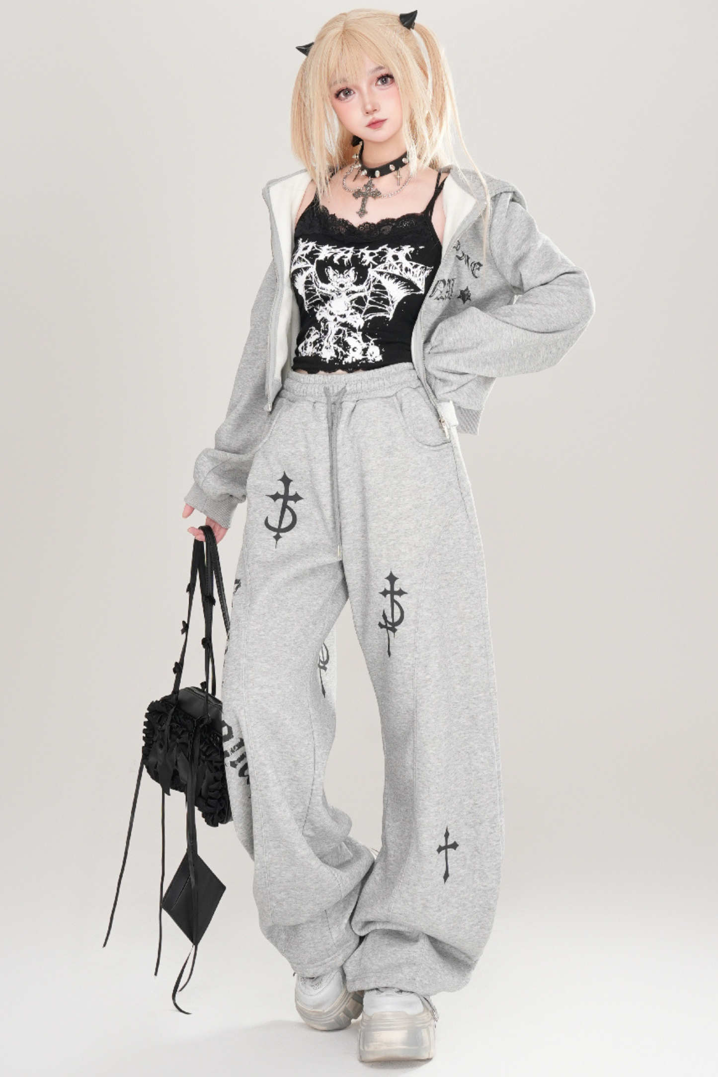 クロスルーズカジュアルスウェットパンツ