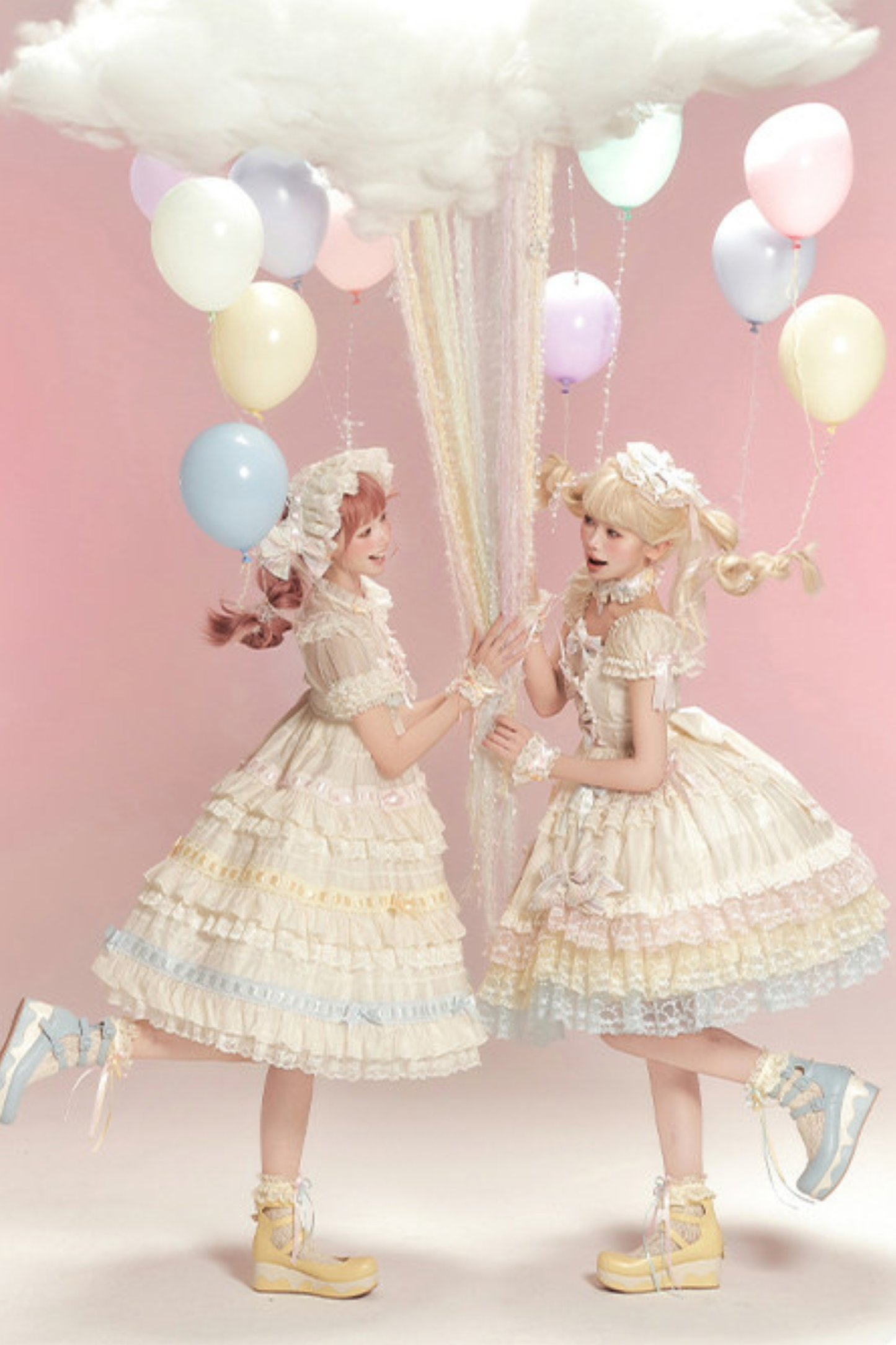 Rainbow Angel Lolita Jumper Skirt + Rainbow Dress + Monochrome Long Dress + Monochrome Jumper Skirt