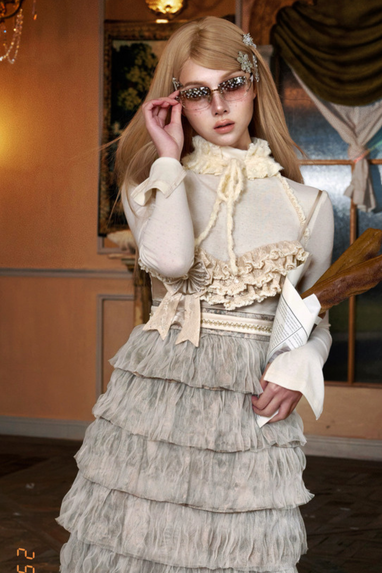 ナイトパーティーゴシックキャミソールドレス+ブローチ