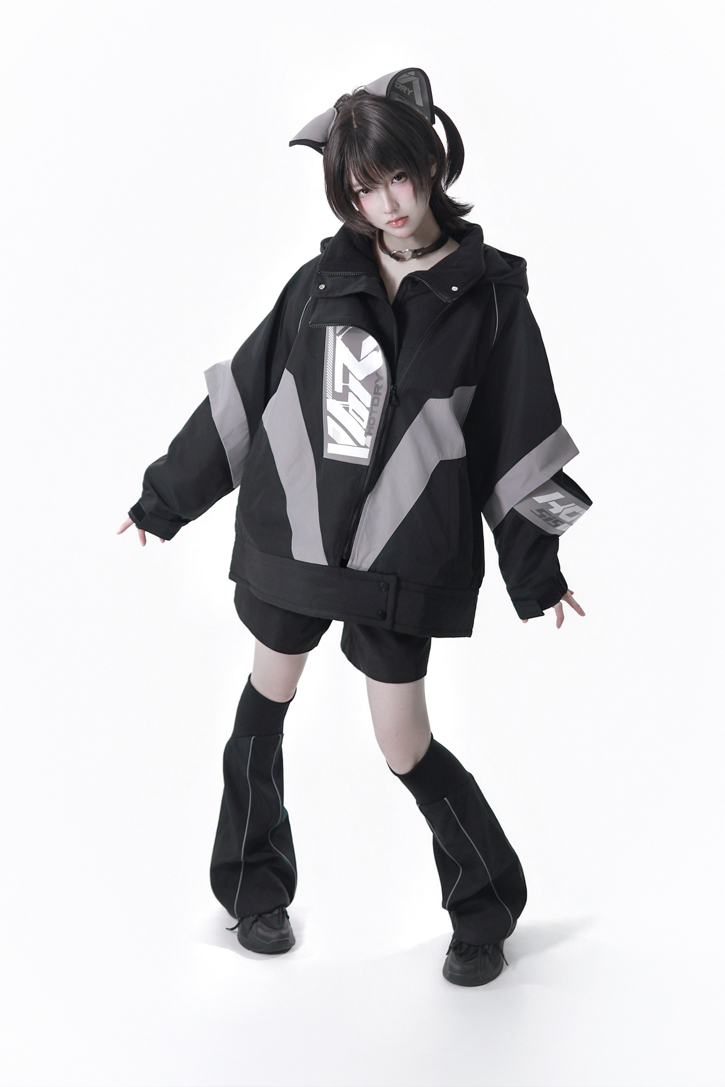 Cyber Loose Jacket + Pants + Leg Warmers + Cat Ear Headband