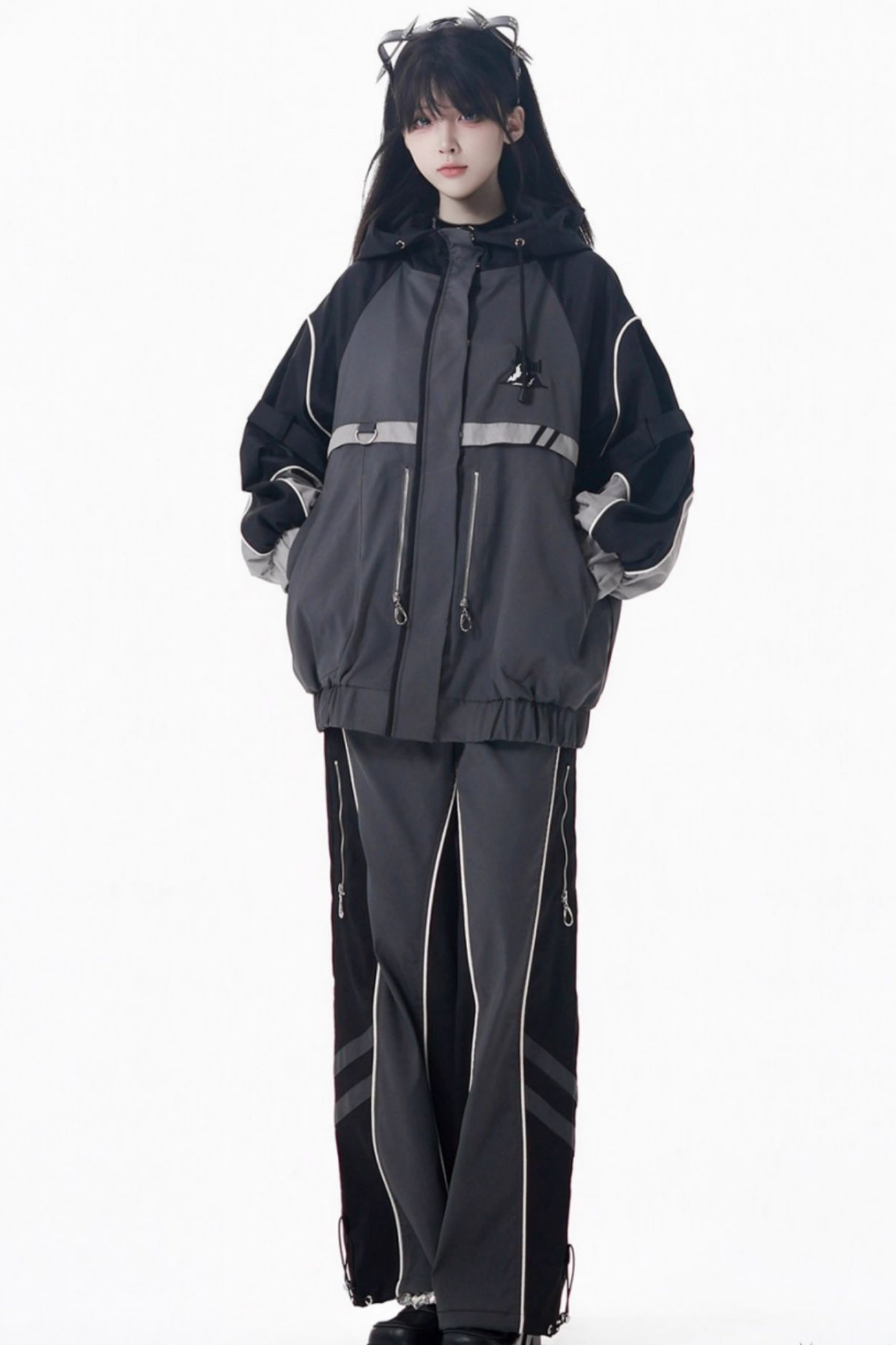 モードダークジャケット+ロングパンツ+スカート+レッグウォーマー