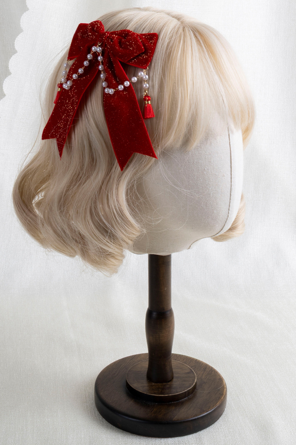 レッドベルベットロリータヘアクリップ