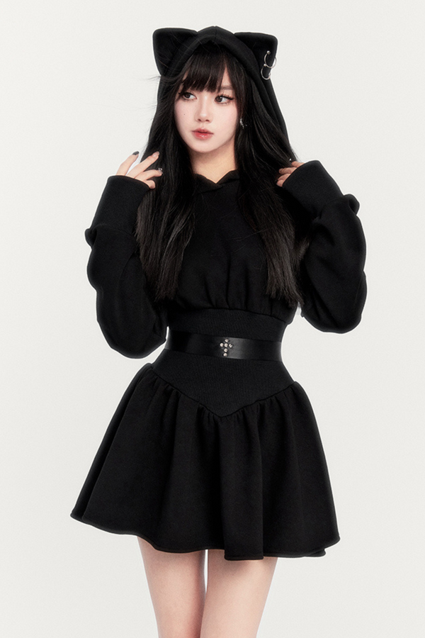 Devil Kitten Dark Style Hooded Dress