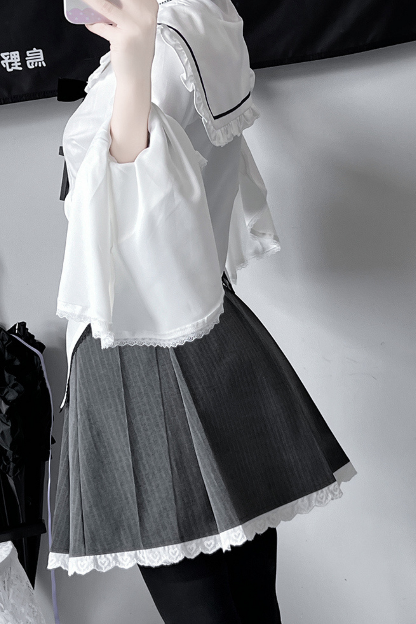 Gothic style sailor shirt + lace skirt