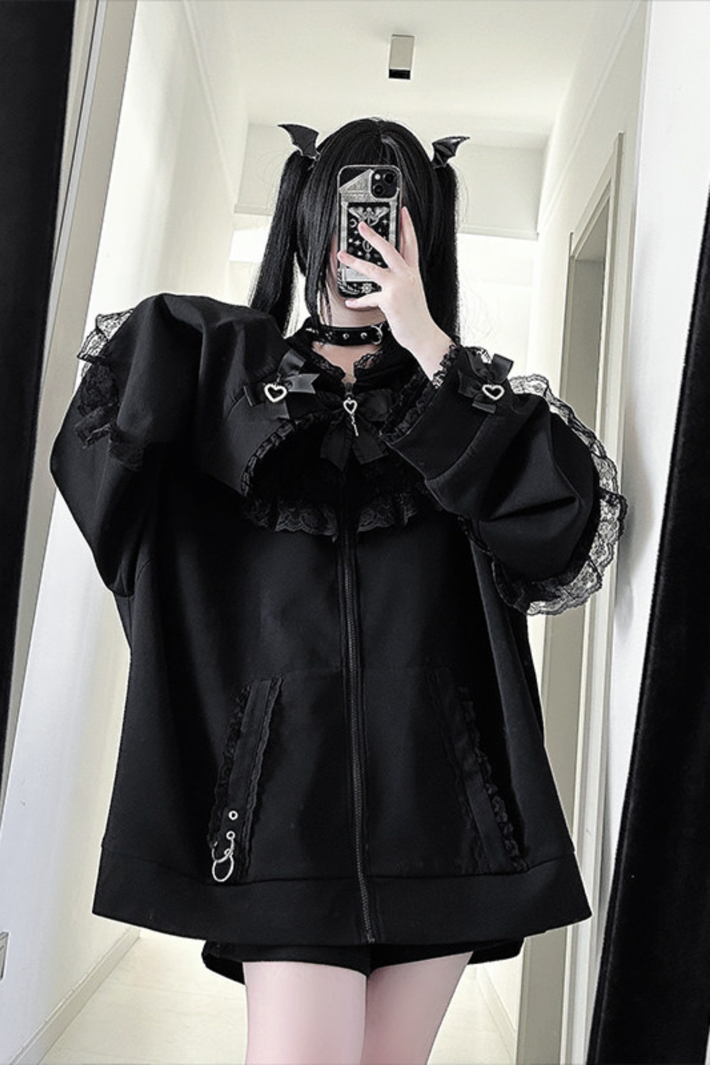 Subculture Lace Hooded Jacket + Shorts + Pants + Leg Warmers