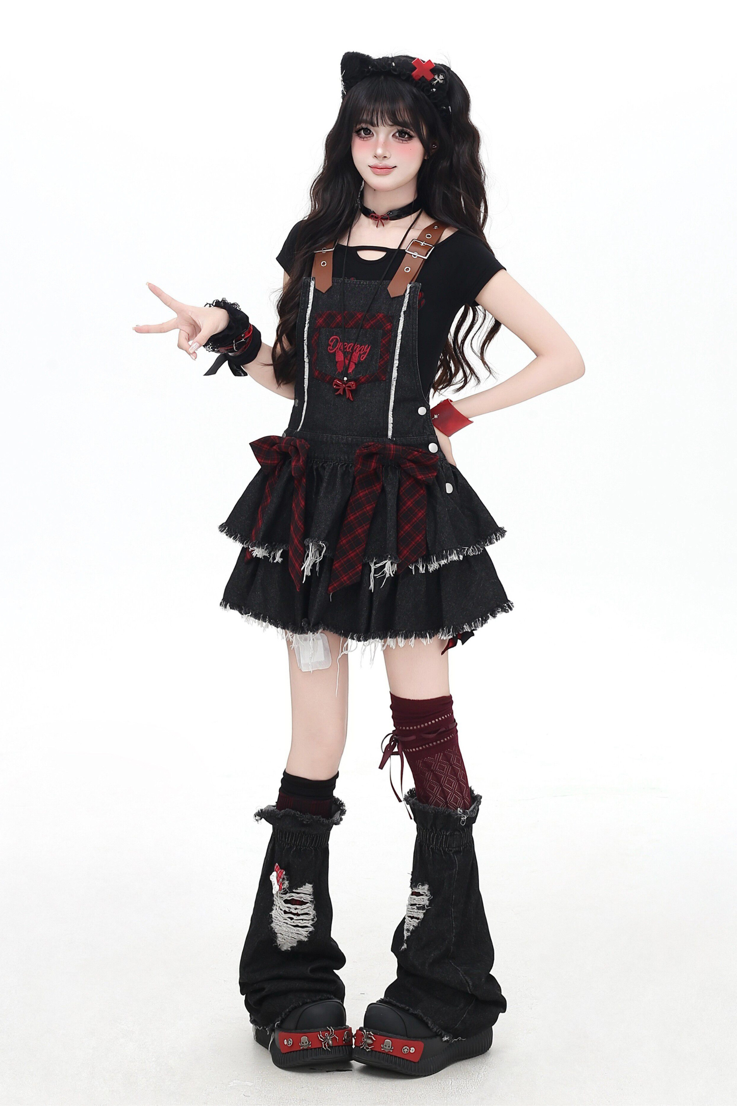 Sweet Cool Ribbon Denim Skirt