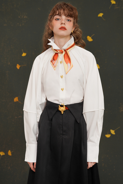 Fox Narrow Silk Scarf