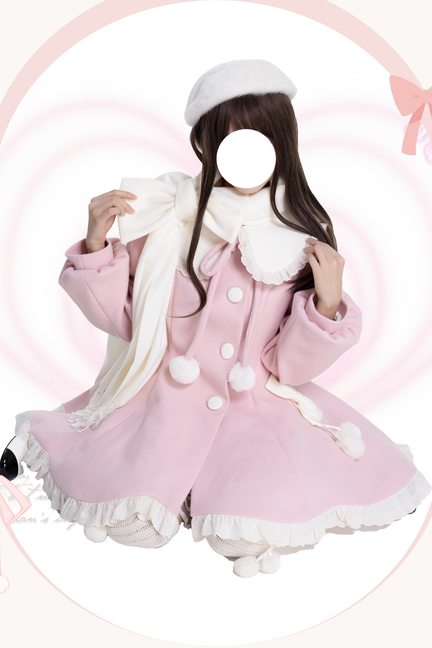 Calf Wool Bell Sweet Girly Coat