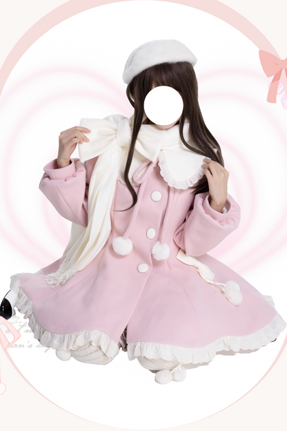 Calf Wool Bell Sweet Girly Coat