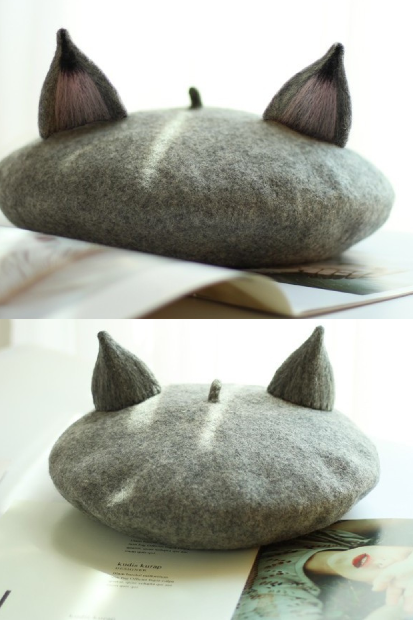 ウールフェルトキツネベレー帽