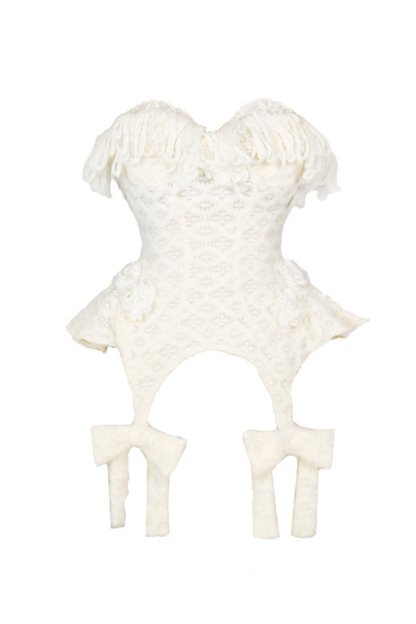 フリンジニットコルセット+ファーハット