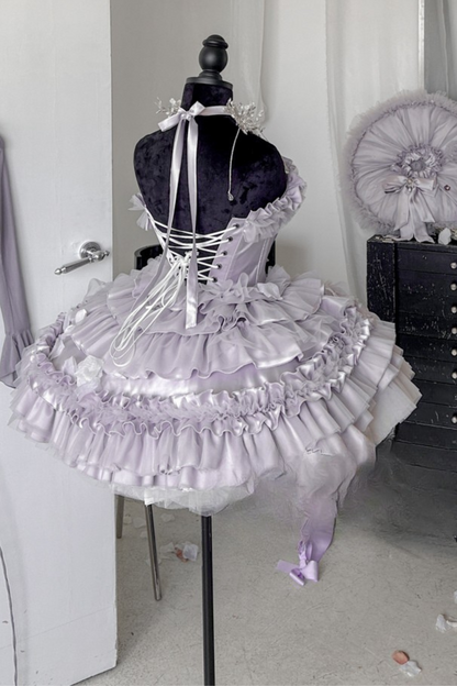 ビクトリアフラワーチューブトップス＋ショートスカート＋ロングスカート＋ガーゼスカート＋アームリング＋チョーカー