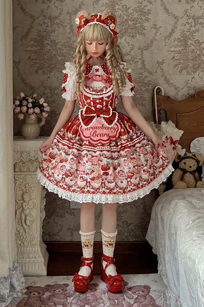 Lolita Striped Strawberry Dress