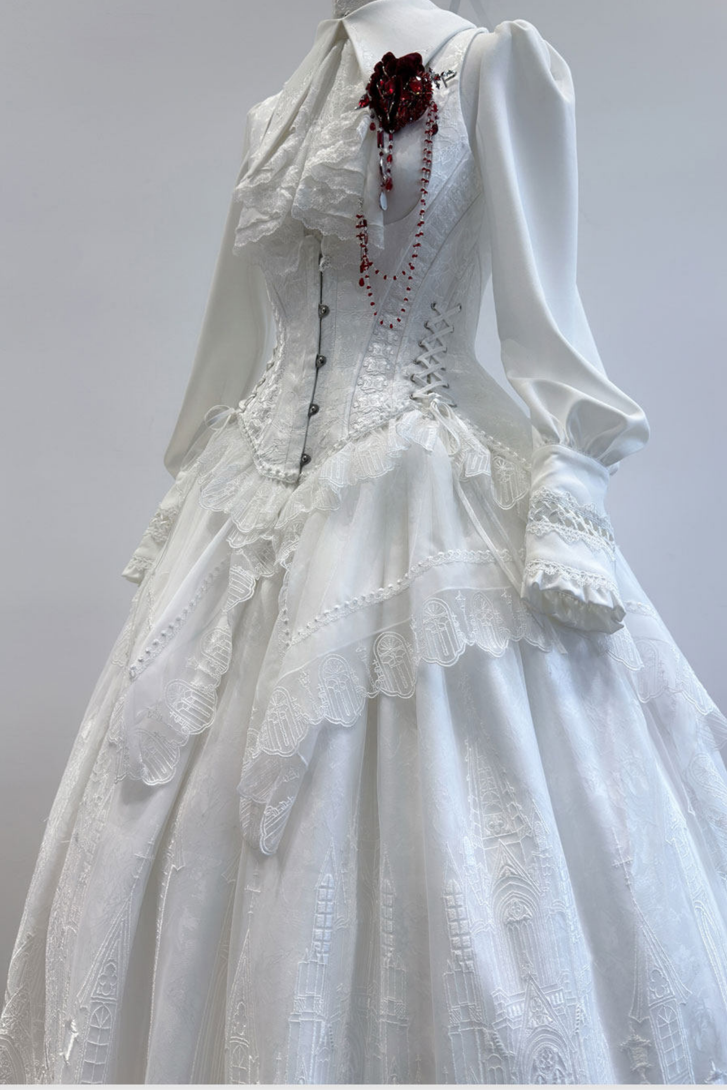 【4月19日预售截止】哥特蕾丝连衣裙+胸衣+裙子+上衣+发带+帽子+胸针