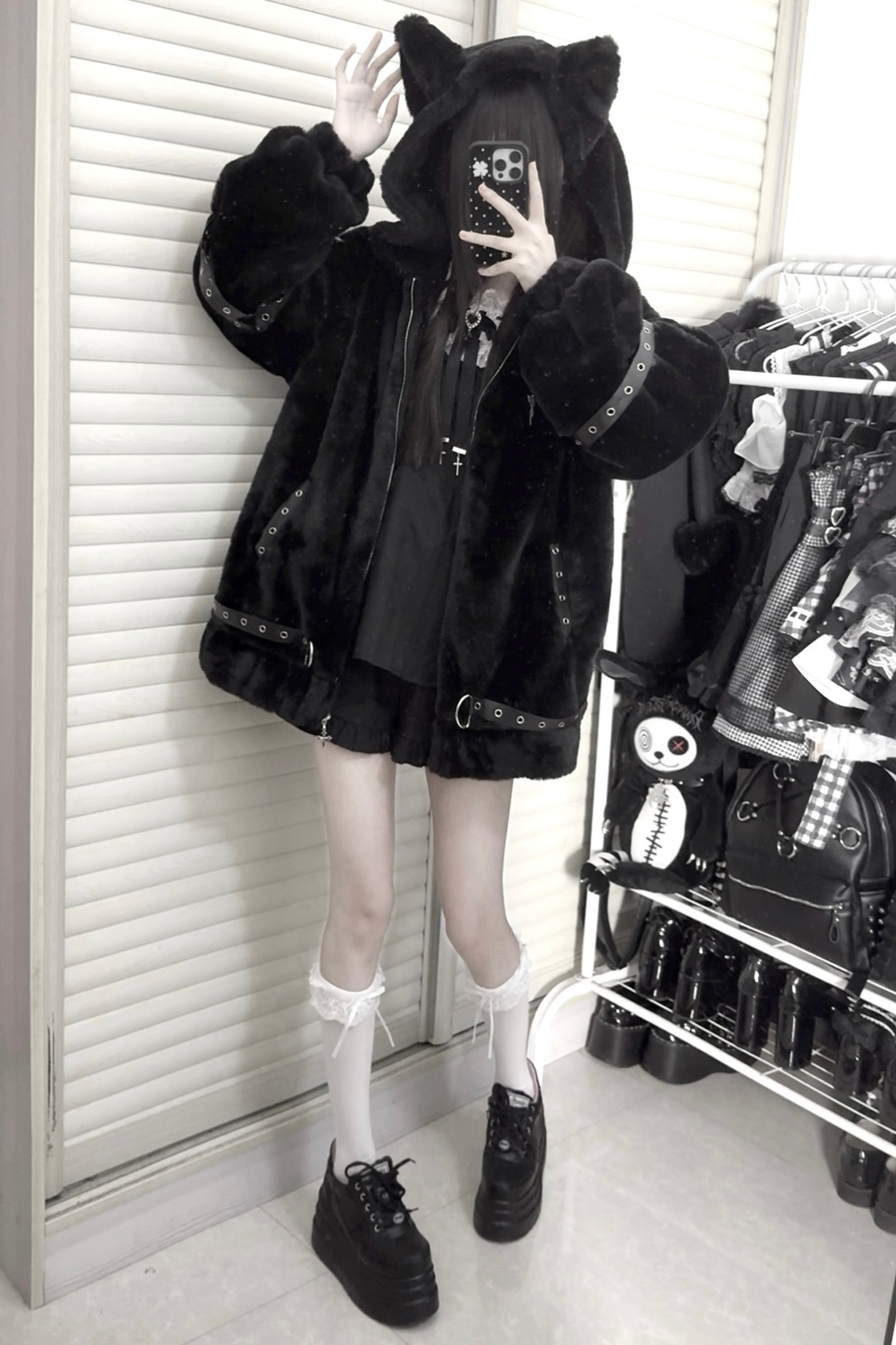 ナイトファー猫耳アウター