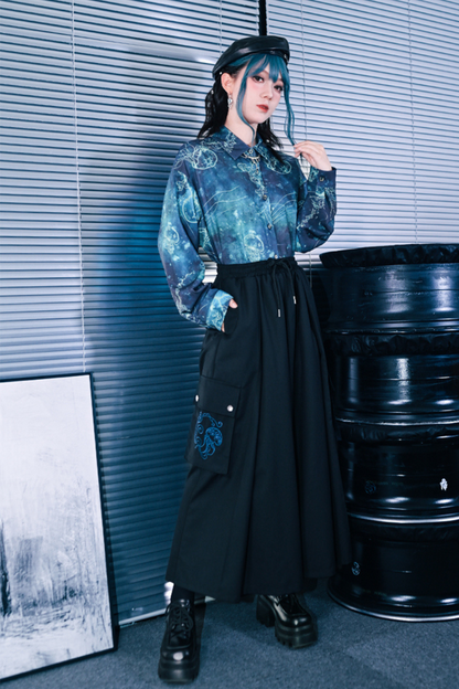 クラゲプリントシャツ