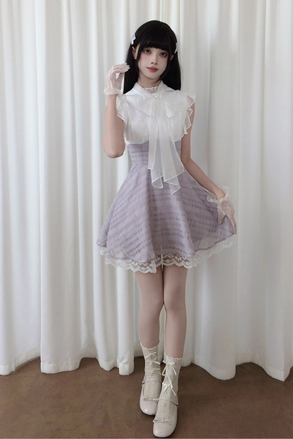 Elegant Ribbon Long Sleeve Dress