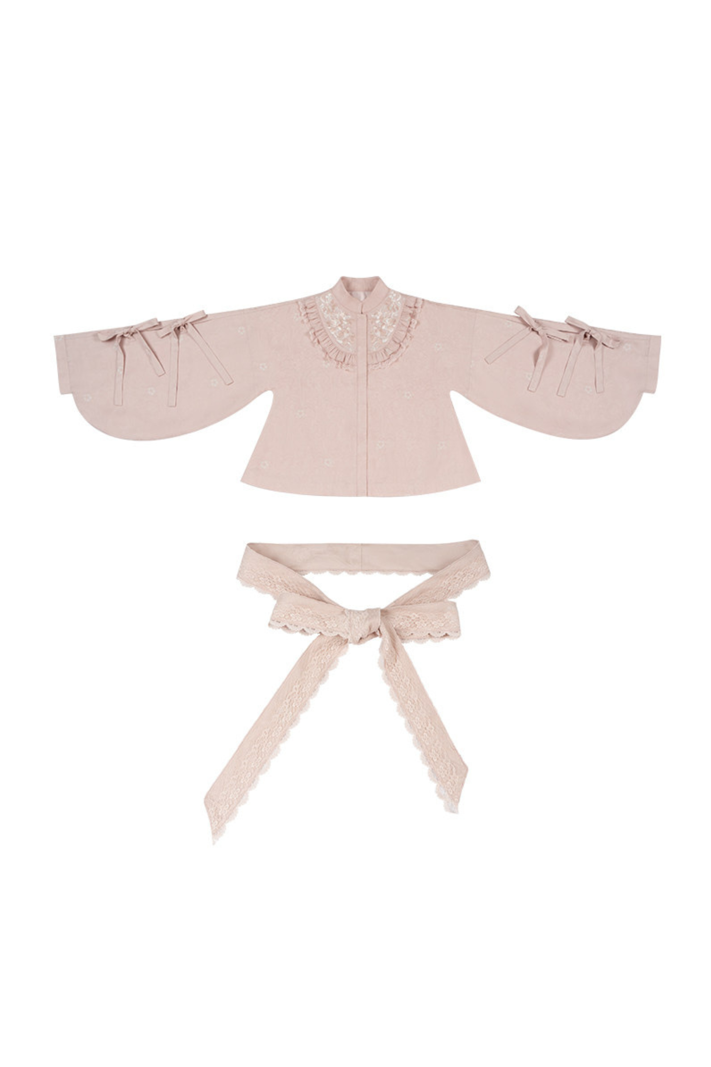 Hanfu Stand Collar Jacket + Puffy Skirt