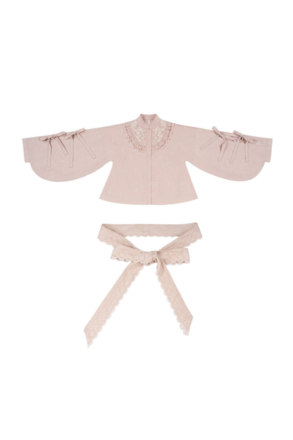 Hanfu Stand Collar Jacket + Puffy Skirt