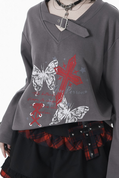 Cross top + skirt + scarf