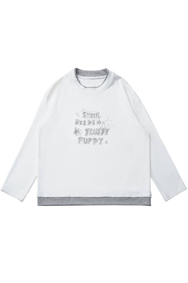 バイカラーパッチワークトップス