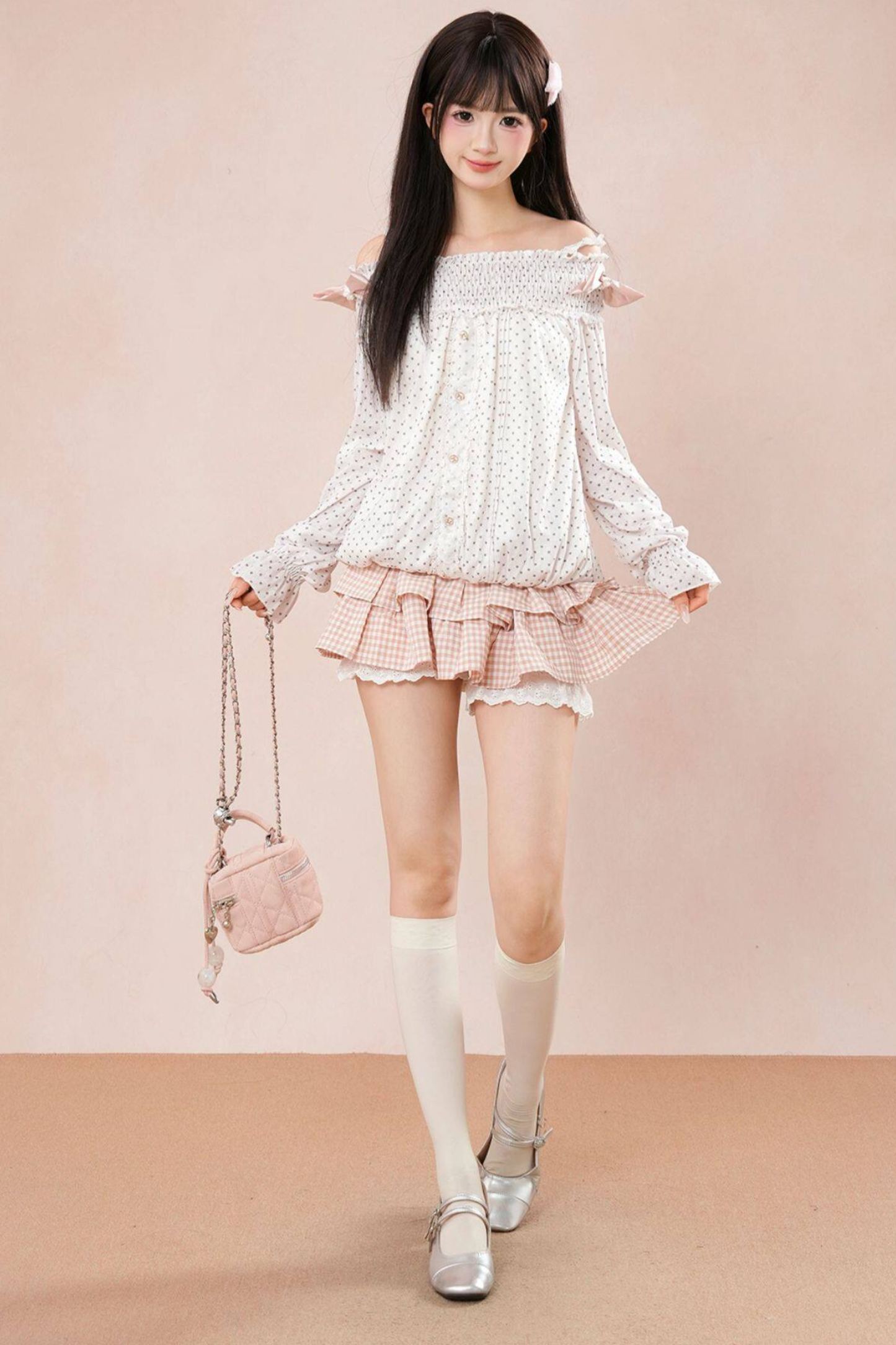 ドットバルーントップス+ケーキスカート