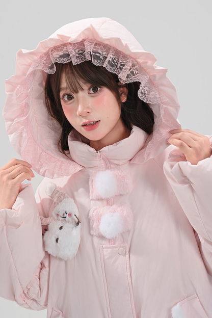 ベイビーレースフードダウンジャケット