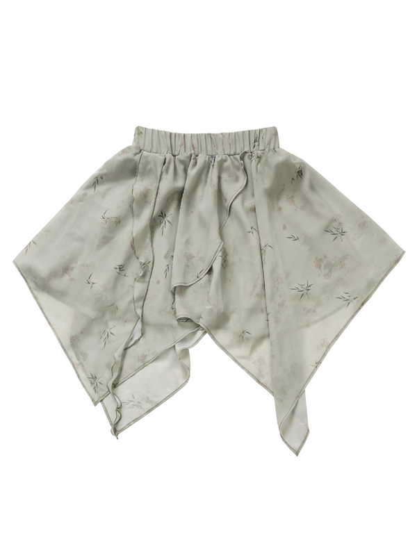 グリーンフローラルチャイナパールアシメワンピ&セットアップ