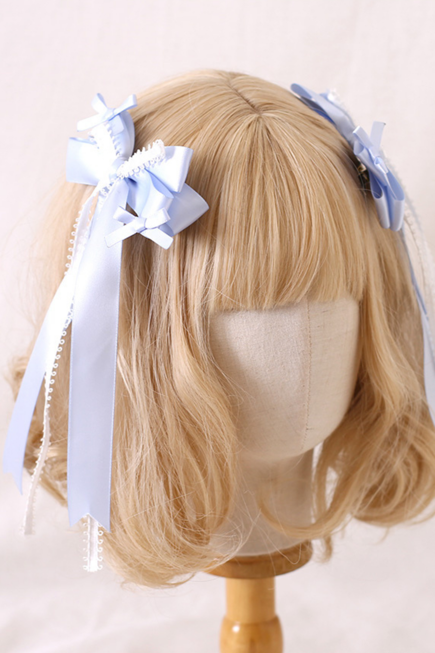 ブルーシルクサテンバレエロリータヘッドアクセサリー
