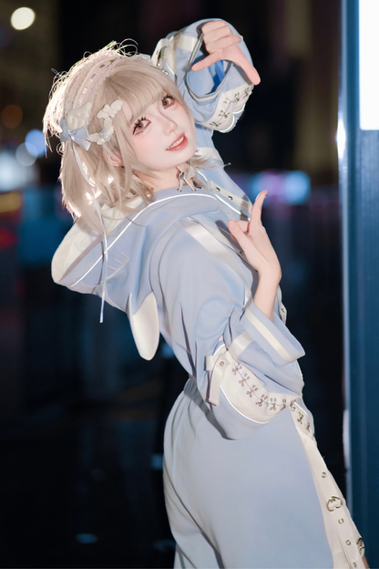 【天使界隈】サイバーテクノロジージャケット+ショートパンツ+レッグカバー