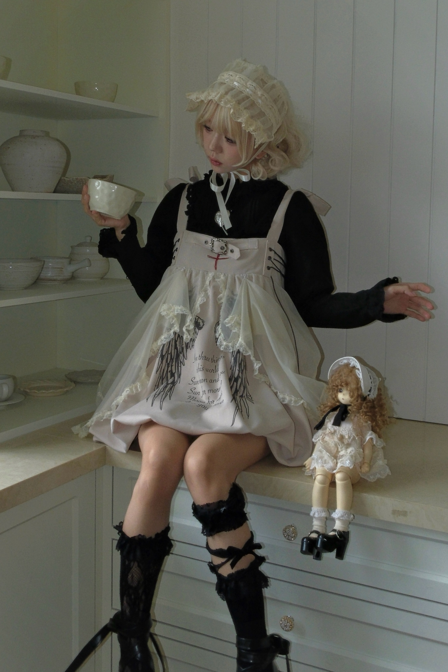 ゴシックバルーンサスペンダードレス