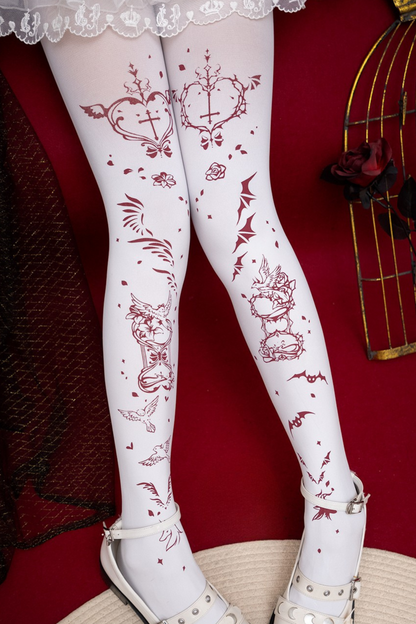 Gothic Cross Heart Socks x Tights