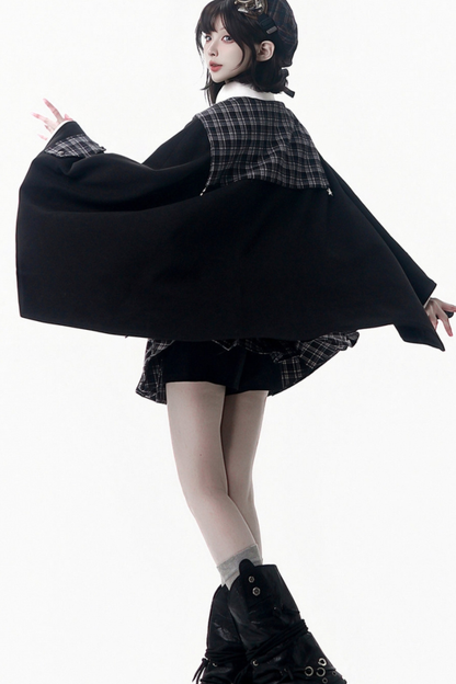 チェッカーアカデミーコート+シャツ+スカート